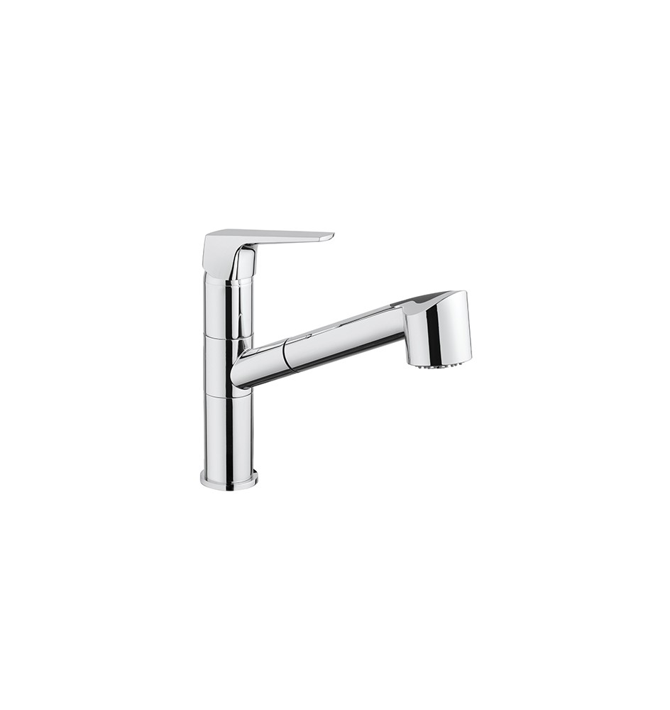 MISCELATORE MONOCOMANDO LAVELLO CON DOCCETTA ESTRAIBILE Cromo