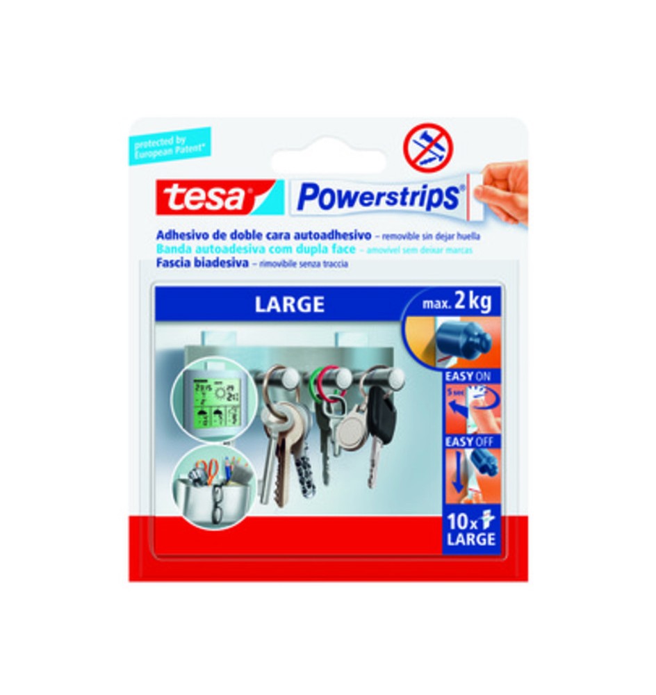 FASCIA BIADESIVA FORTE TESA POWERSTRIPS 10 PZ