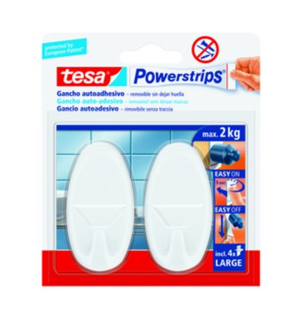 GANCIO ADESIVO TESA POWERSTRIPS GRANDE BIANCO 2 PZ