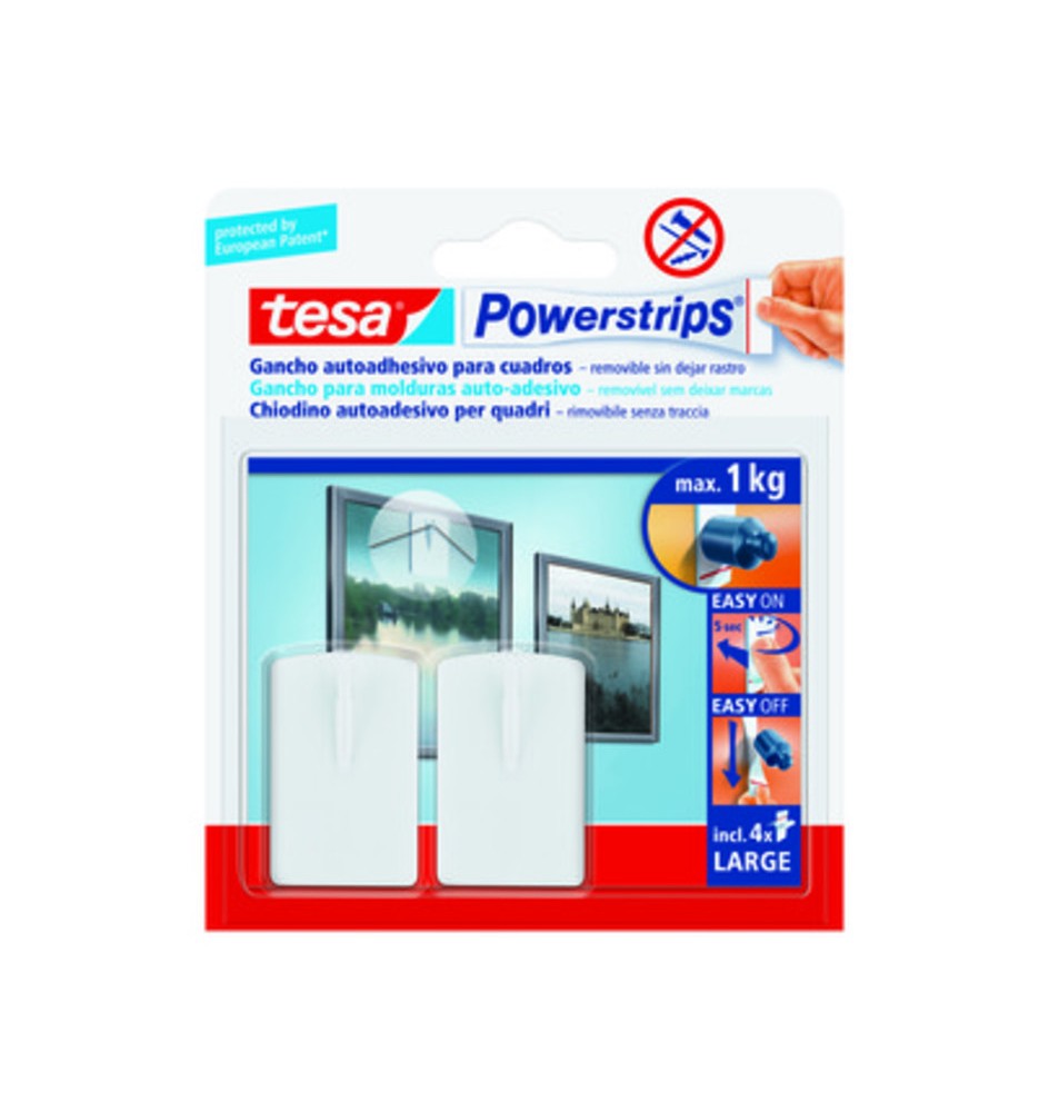 GANCIO ADESIVO TESA POWERSTRIPS QUADRO 2 PZ