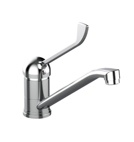 MISCELATORE MONOCOMANDO LAVELLO LEVA CLINICA FRONTALE LINEA TEN Cromo