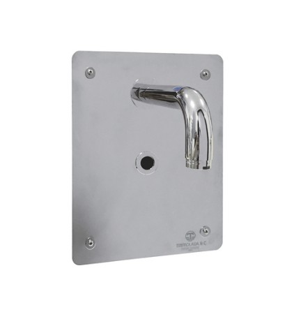 RUBINETTO FOTOCELLULA PER LAVABO A CANALE Alim. Batteria 6V - Cromo