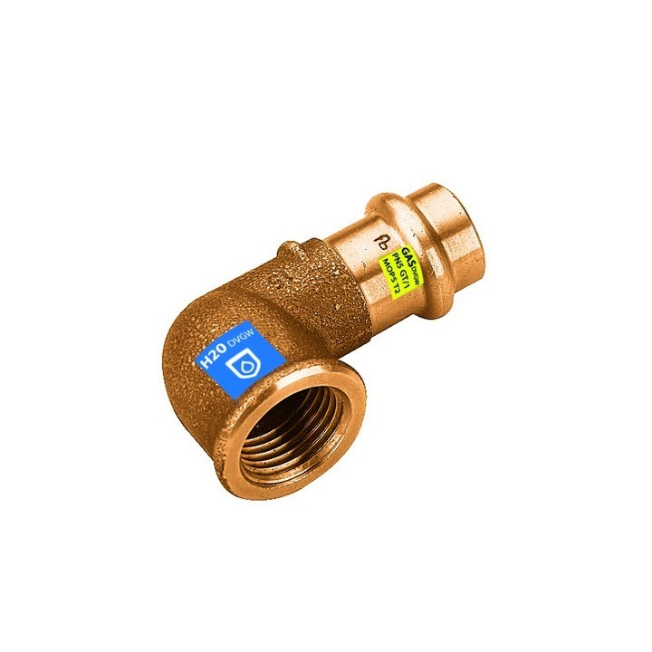 GOMITO 90° IN BRONZO A PRESSARE F X FIL F ACQUA/GAS Diam. 18 x 1/2