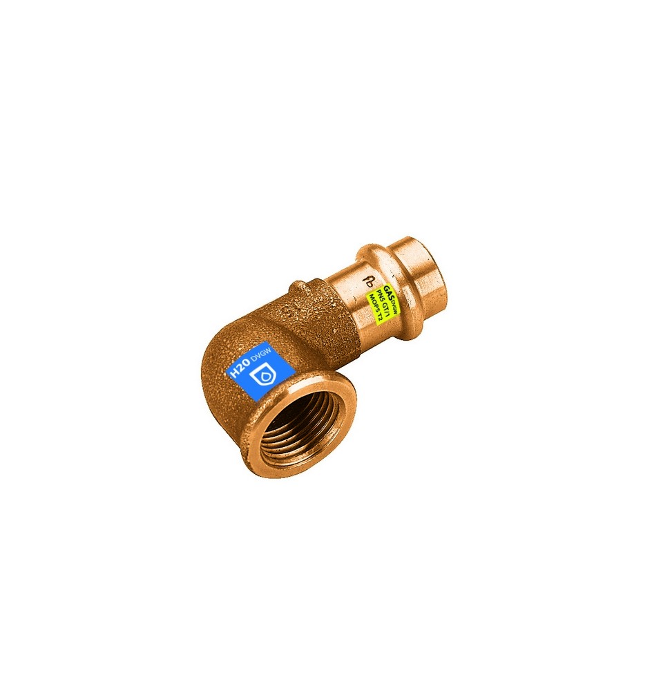 GOMITO 90° IN BRONZO A PRESSARE F X FIL F ACQUA/GAS Diam. 22 x 1