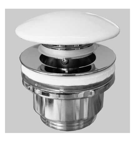 PILETTA A SCATTINO STP CON TAPPO CERAMICA BIANCO - 1" 1/4