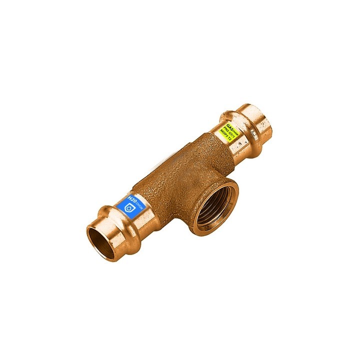 T IN BRONZO A PRESSARE FXFXFIL F ACQUA/GAS Diam. 22 x 3/4