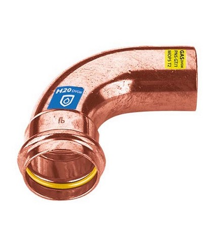 CURVA IN RAME A PRESSARE 90° MF ACQUA/GAS Diam. 22