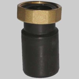 CODOLO DIRITTO IN PEHD CON DADO IN OTTONE - 1"1/2 Ø 40 H. 54 mm