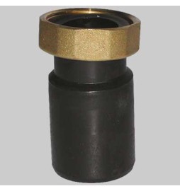 CODOLO DIRITTO IN PEHD CON DADO IN OTTONE - 1"1/2 Ø 40 H. 54 mm