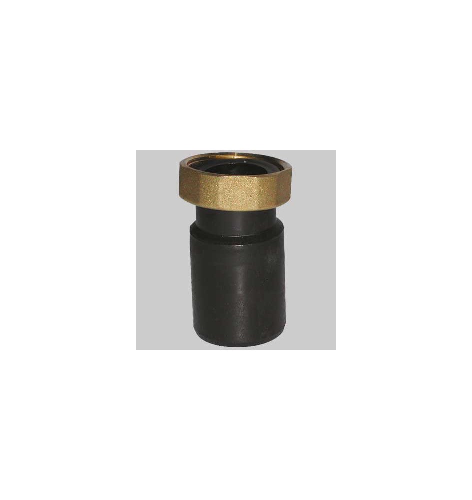 CODOLO DIRITTO IN PEHD CON DADO IN OTTONE - 1"1/2 Ø 40 H. 54 mm