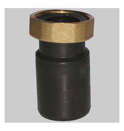 CODOLO DIRITTO IN PEHD CON DADO IN OTTONE - 1"1/2 Ø 40 H. 54 mm