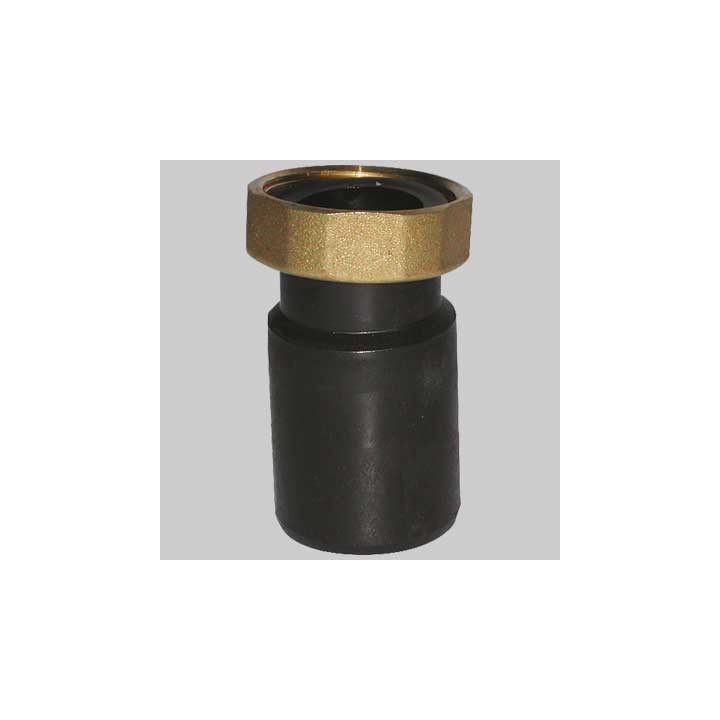 CODOLO DIRITTO IN PEHD CON DADO IN OTTONE - 1"1/2 Ø 40 H. 54 mm