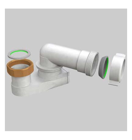 SIFONE RIBASSATO ORIENTABILE PER COLONNA VASCA - 1"1/2 x 40