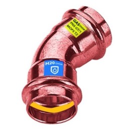 CURVA IN RAME A PRESSARE 45° FF ACQUA/GAS Diam. 12