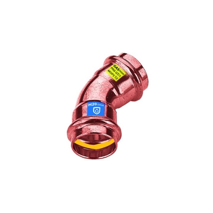 CURVA IN RAME A PRESSARE 45° FF ACQUA/GAS Diam. 28