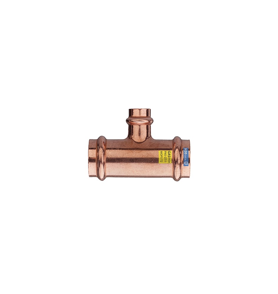 T RIDOTTO FFF IN RAME A PRESSARE ACQUA/GAS Diam. 22 x 15 x 18