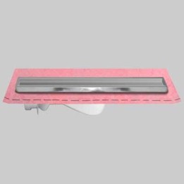 CANALETTA PER DOCCIA CON PORTA PIASTRELLA E GUAINA - Kit cm 65 - guaina 1 m²