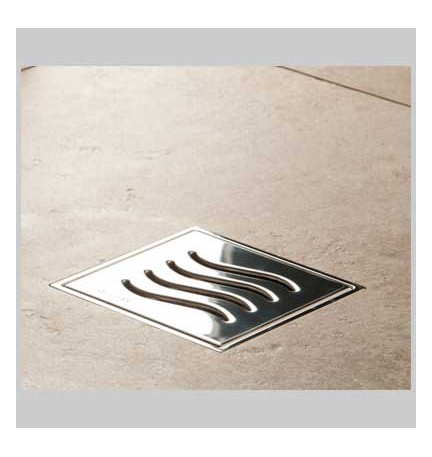 SIFONE PER DOCCIA A PAVIMENTO CON GRIGLIA - 10x10 uscita dm 50