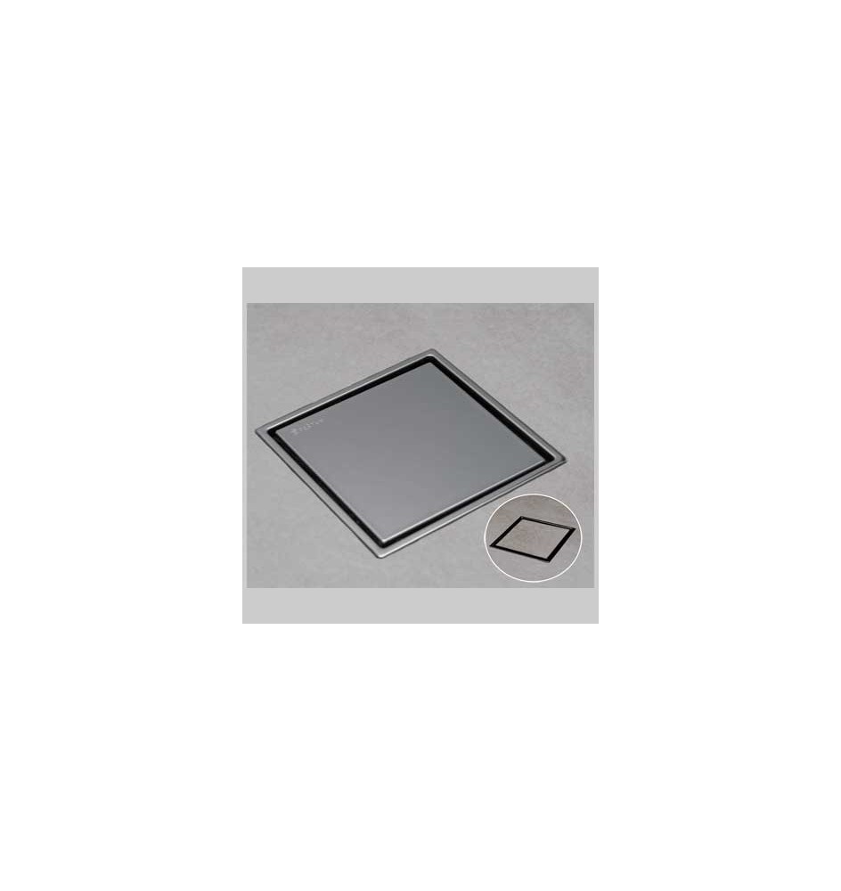 SIFONE PER DOCCIA A PAVIMENTO GRIGLIA A SCOMPARSA - 15x15 uscita dm 50