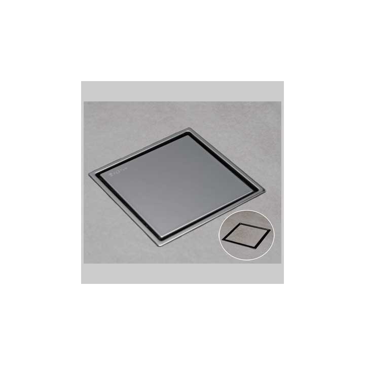 SIFONE PER DOCCIA A PAVIMENTO GRIGLIA A SCOMPARSA - 15x15 uscita dm 50