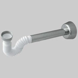 SIFONE PER LAVABI E BIDET IN PP (BREVETTATO) - 1"1/4 - Bianco/Cromato