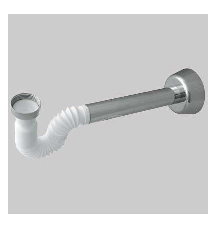 SIFONE PER LAVABI E BIDET IN PP (BREVETTATO) - 1"1/4 - Bianco/Cromato