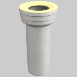 MANICOTTO WC RIGIDO BIANCO - U. Ø 100 - L. 285 MM