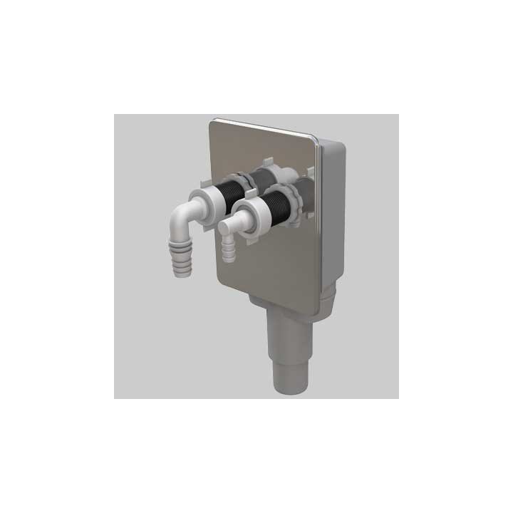 SIFONE INCASSO LAVATRICE-ASCIUGATRICE BIBOX - Scarico Ø 40-50