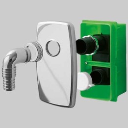 SIFONE INCASSO PER LAVATRICE COMPACT - Con piastra Cromata