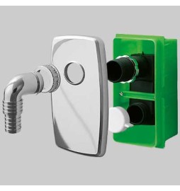 SIFONE INCASSO PER LAVATRICE COMPACT - Con piastra Cromata