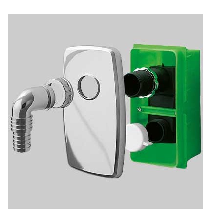 SIFONE INCASSO PER LAVATRICE COMPACT - Con piastra Cromata