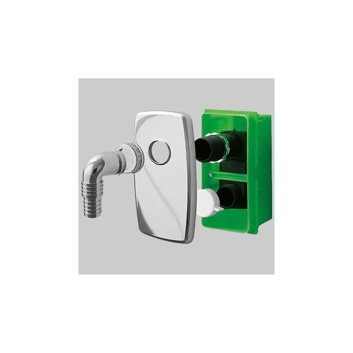 SIFONE INCASSO PER LAVATRICE COMPACT - Con piastra Cromata