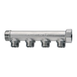 COLLETTORE DI DISTRIBUZIONE COMPONIBILE NICHELATO 3/4" x 4 deriv. 1/2