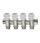 COLLETTORE DI DISTRIBUZIONE COMPONIBILE CON VALVOLE DI INTERCETTAZIONE 3/4" x 4 deriv. 1/2