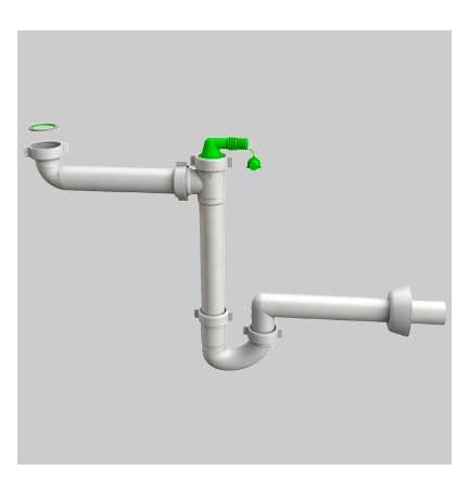 SIFONE LAVELLO SALVASPAZIO 1 VIA - 1"1/2 Autopulente
