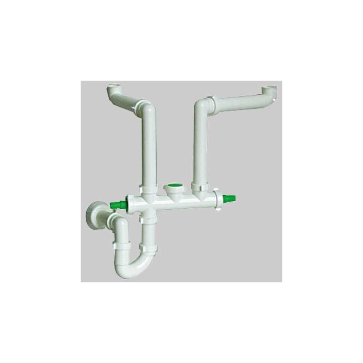 SIFONE LAVELLO SALVASPAZIO 2 VIE - 1"1/2 Autopulente