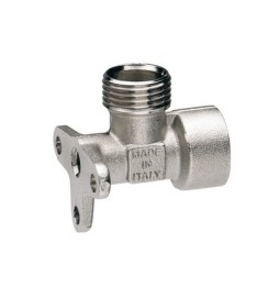 RACCORDO A "L" FEMMINA CON ATTACCO A MURO 1/2"