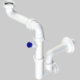 SIFONE PER LAVELLO A 1 VIA SALVASPAZIO ISPEZIONABILE - 1"1/2 - DN 40