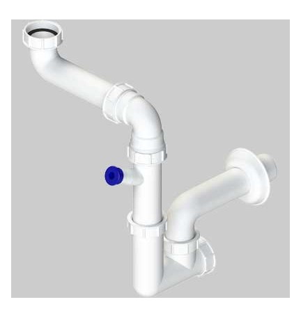 SIFONE PER LAVELLO A 1 VIA SALVASPAZIO ISPEZIONABILE - 1"1/2 - DN 40