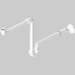 SIFONE PER LAVABO AUTOPULENTE SALVASPAZIO CON ECCENTRICO - 1" - 1"1/4 x DN 32-40