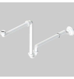 SIFONE PER LAVABO AUTOPULENTE SALVASPAZIO CON ECCENTRICO - 1" - 1"1/4 x DN 32-40