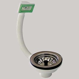 PILETTONE PER LAVELLO CTP GRIGLIA RETTANG. TAPPO AUTOMATICO - Ø 90