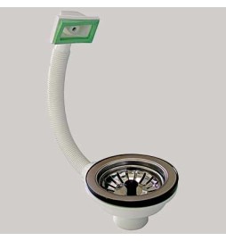 PILETTONE PER LAVELLO CTP GRIGLIA RETTANG. TAPPO AUTOMATICO - Ø 90