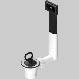PILETTA IN PVC PER LAVELLI INOX CON TROPPO PIENO - 1"1/2 - Ø 70