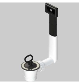 PILETTA IN PVC PER LAVELLI INOX CON TROPPO PIENO - 1"1/2 - Ø 70