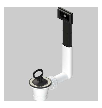 PILETTA IN PVC PER LAVELLI INOX CON TROPPO PIENO - 1"1/2 - Ø 70