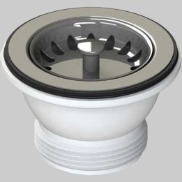 PILETTA PER LAVELLI INOX E SINTETICI CON TAPPO CESTELLO - Ø 70- 1"1/2
