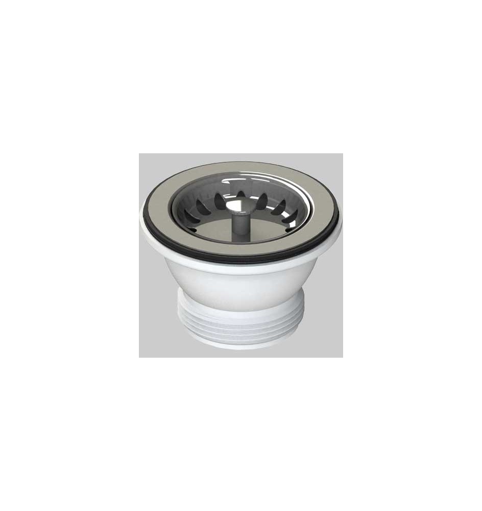 PILETTA PER LAVELLI INOX E SINTETICI CON TAPPO CESTELLO - Ø 70- 1"1/2