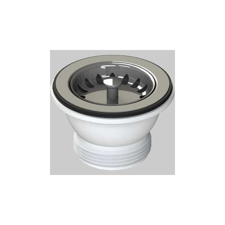 PILETTA PER LAVELLI INOX E SINTETICI CON TAPPO CESTELLO - Ø 70- 1"1/2