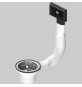 PILETTA PER LAVELLI INOX E SINTETICI CON TROPPO PIENO RETTANGOLARE E TAPPO CESTELLO - Ø 70- 1"1/2
